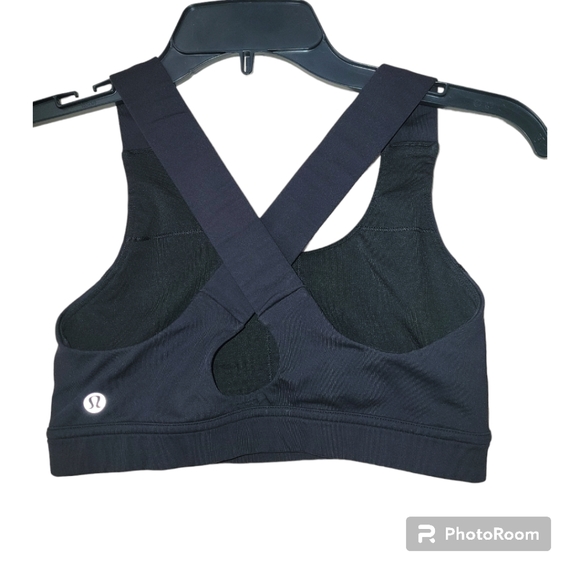 Lululemon All Sport Bra III,with pads, "STRONG" decal, Sz 6, Black, EUC - Picture 3 of 8